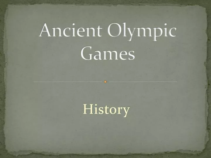 ancient olympic games