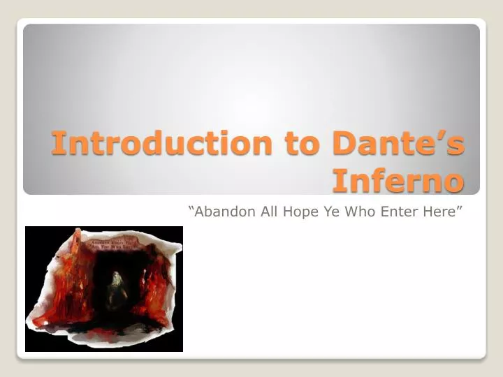introduction to dante s inferno