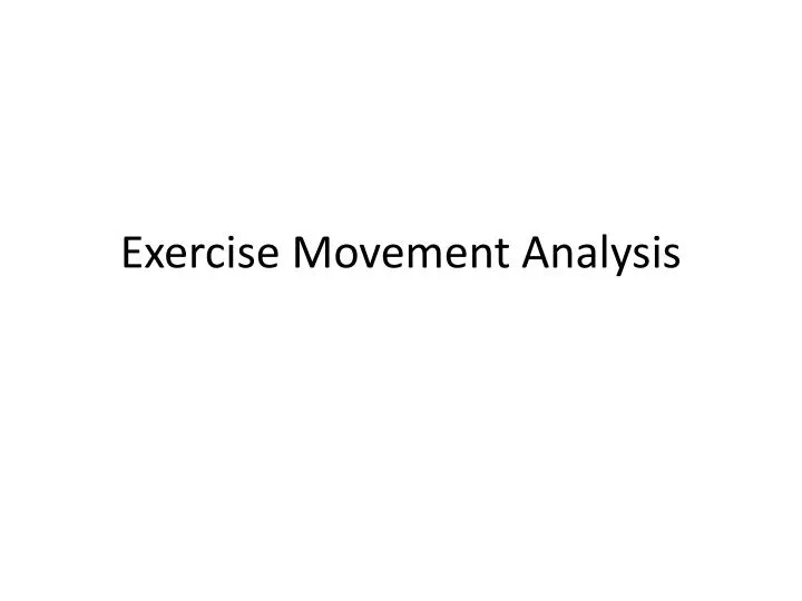 exercise movement analysis