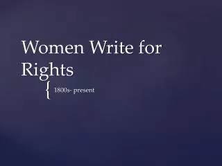 Women Write for Rights