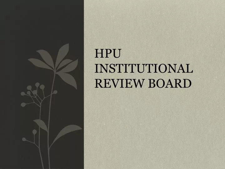 hpu institutional review board