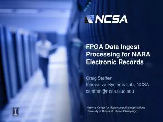 FPGA Data Ingest Processing for NARA Electronic Records
