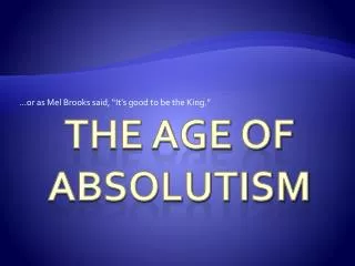 or as mel brooks said it s good to be the king