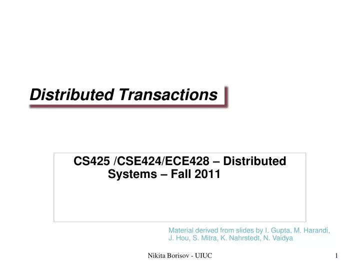 distributed transactions