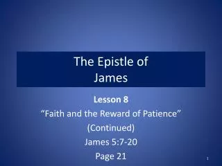 The Epistle of James