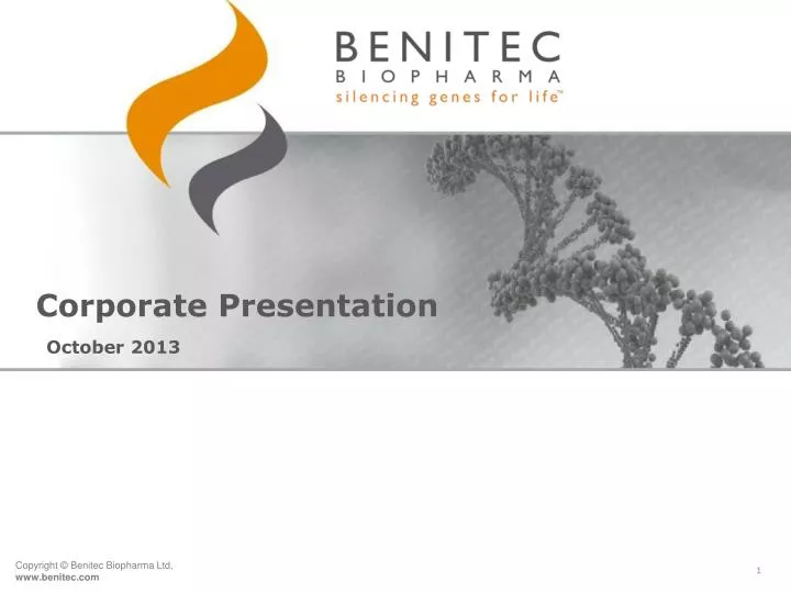 corporate presentation october 2013