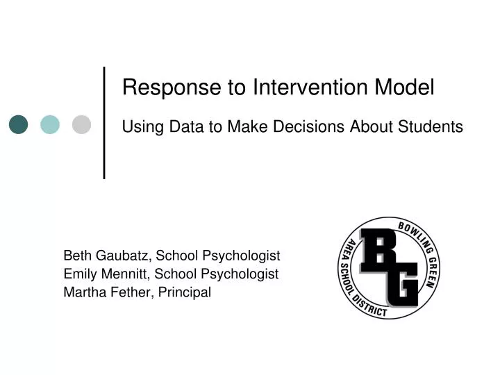 response to intervention model using data to make decisions about students