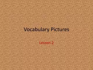 Vocabulary Pictures