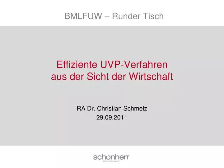 effiziente uvp verfahren aus der sicht der wirtschaft