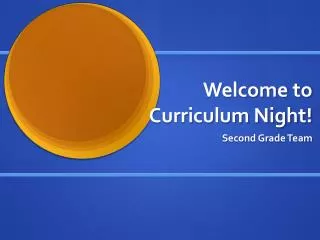 Welcome to Curriculum Night!