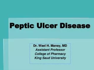 Peptic Ulcer Disease