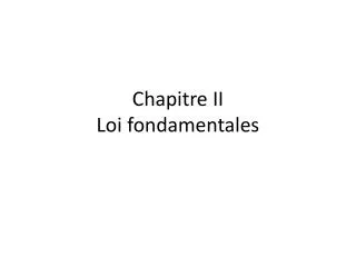 chapitre ii loi fondamentales