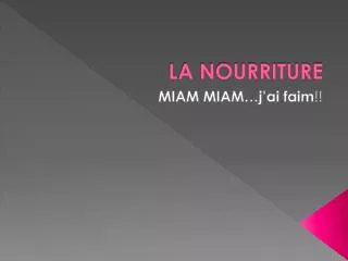 la nourriture