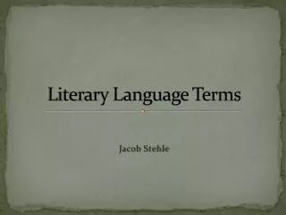 Literary Language Terms