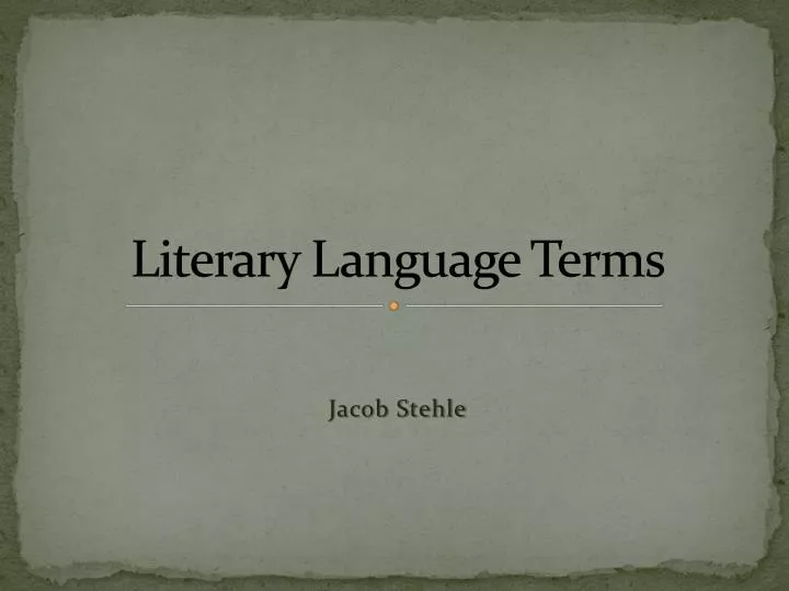 literary language terms