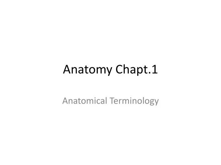anatomy chapt 1