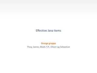 Effective Java items