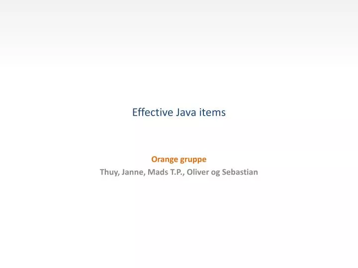 effective java items