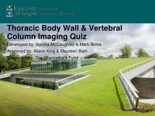 Thoracic Body Wall &amp; Vertebral Column Imaging Quiz
