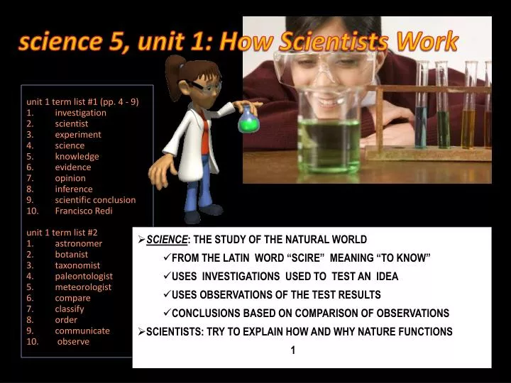 science 5 unit 1 how scientists work