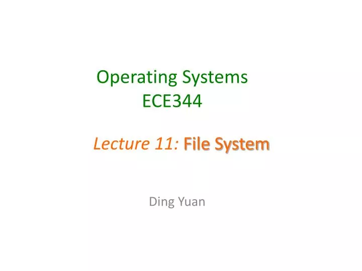 operating systems ece344