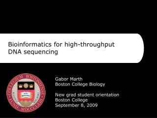 Bioinformatics for high-throughput DNA sequencing