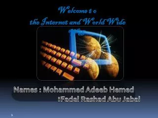 Welcome t o the Internet and World Wide Web