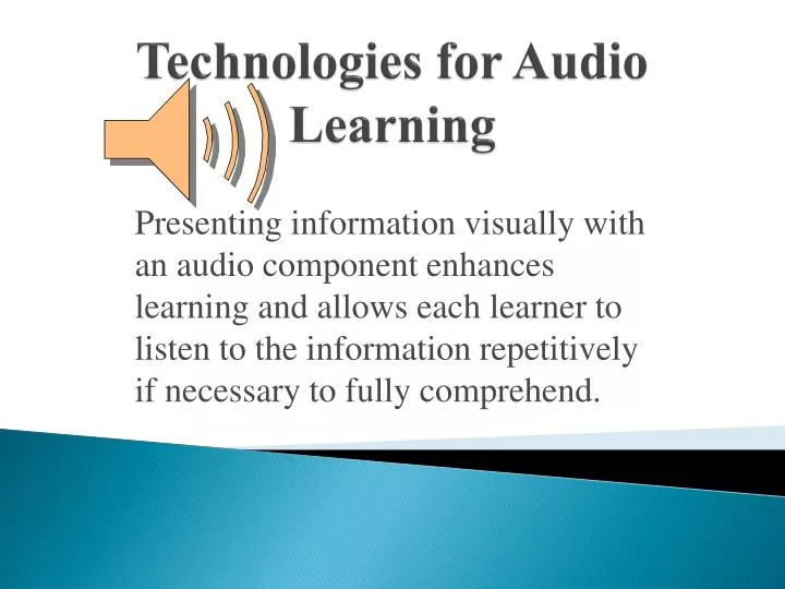 technologies for audio learning