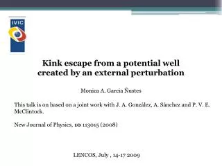 Kink escape from a potential well created by an external perturbation