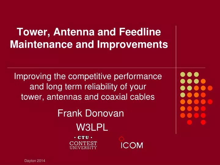 tower antenna and feedline maintenance and improvements