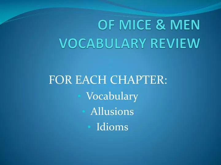 of mice men vocabulary review