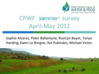 CPWF survey April-May 2012
