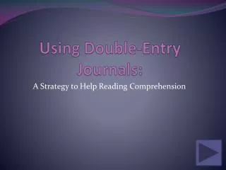 Using Double-Entry Journals: