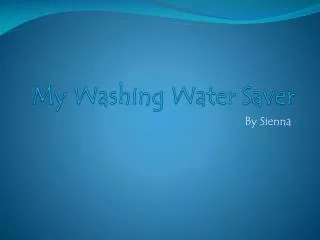My Washing Water Saver