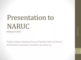 Presentation to NARUC February 14, 2011