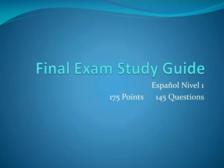 final exam study guide