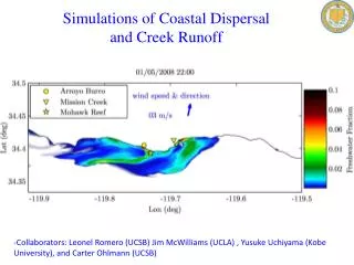 Simulations of Coastal Dispersal and Creek Runoff
