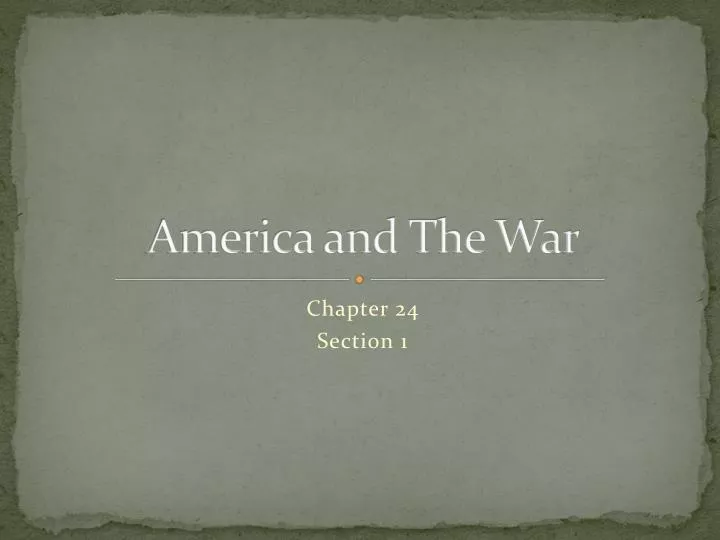 america and the war