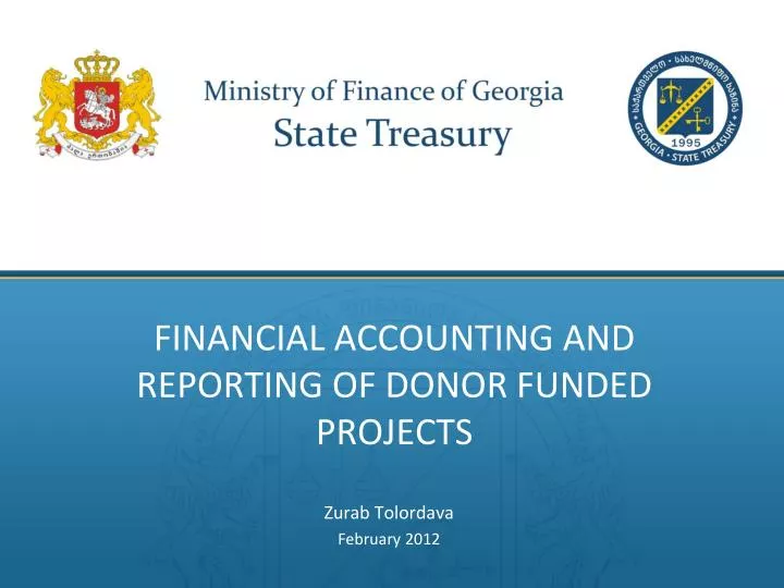 financial accounting and reporting of donor funded projects