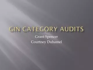 Gin Category Audits