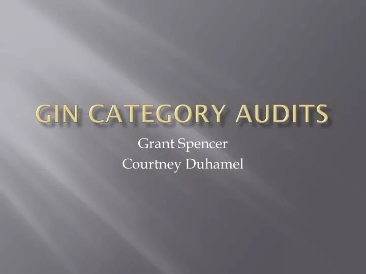 gin category audits