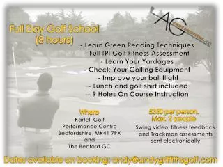 - Learn Green Reading Techniques - Full TPI Golf Fitness Assessment - Learn Your Yardages