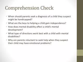 comprehension check
