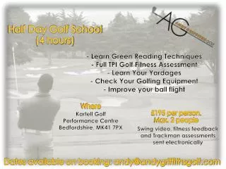 - Learn Green Reading Techniques - Full TPI Golf Fitness Assessment - Learn Your Yardages