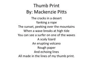 Thumb Print By: Mackenzie Pitts