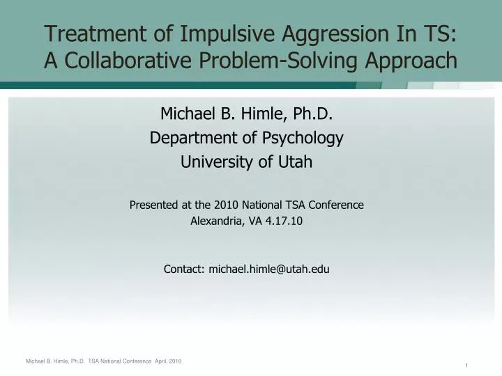 treatment of impulsive aggression in ts a collaborative problem solving approach