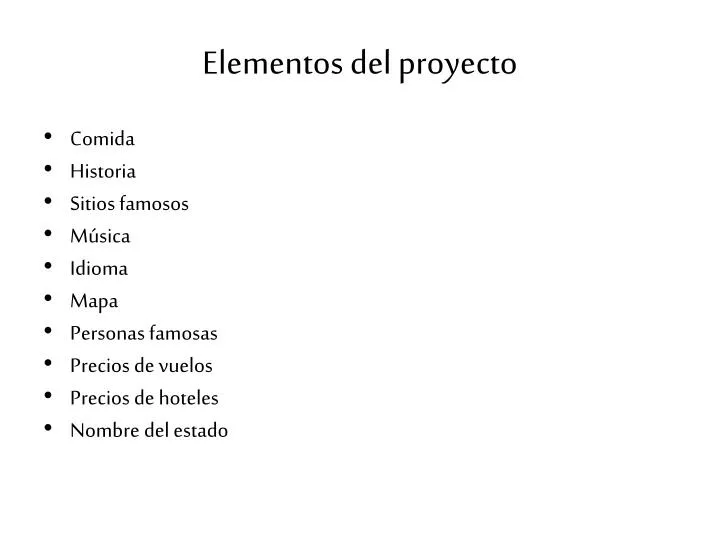elementos del proyecto