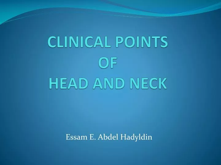 clinical points of head and neck