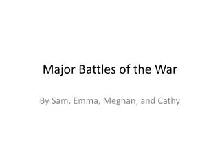 Major Battles of the War