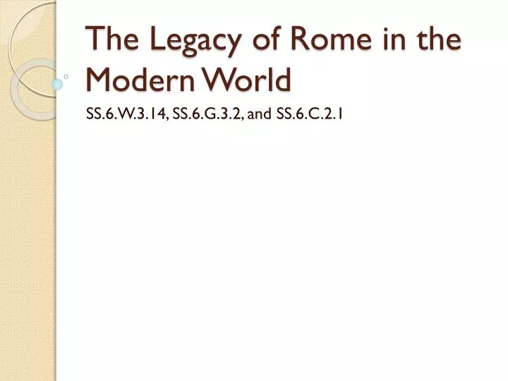 the legacy of rome in the modern world